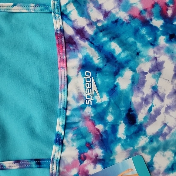 Speedo Girls 2-Piece Tankini Swimsuit Blue Purple Size 16 - Picture 4 of 10